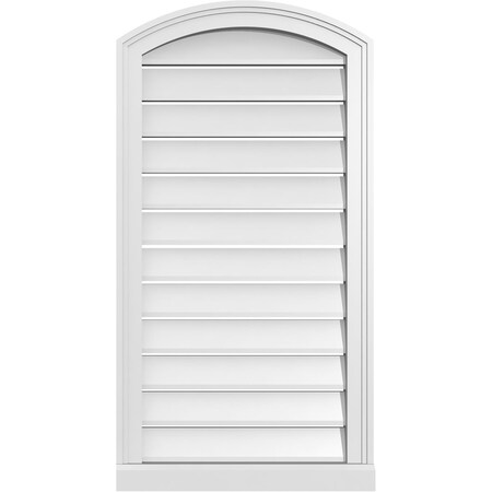 Arch Top Surface Mount PVC Gable Vent W/ 2W X 2P Brickmould Sill Frame, 20W X 36H